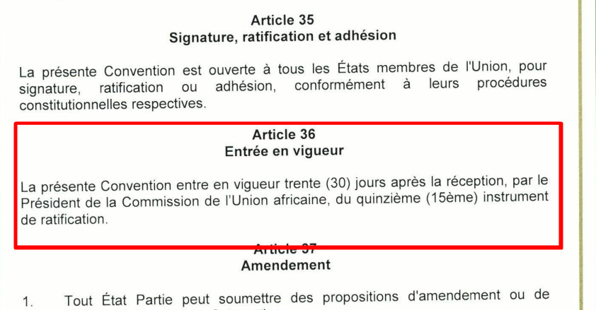 convention de l'Union africaine sur la cybersécurité en Afrique